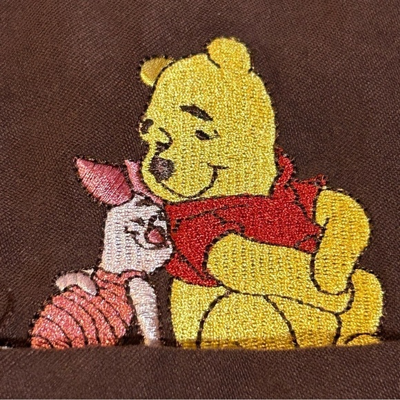 Vintage Disney Winnie the Pooh Piglet Bee Real Button Down Shirt Maroon Medium - Picture 10 of 16